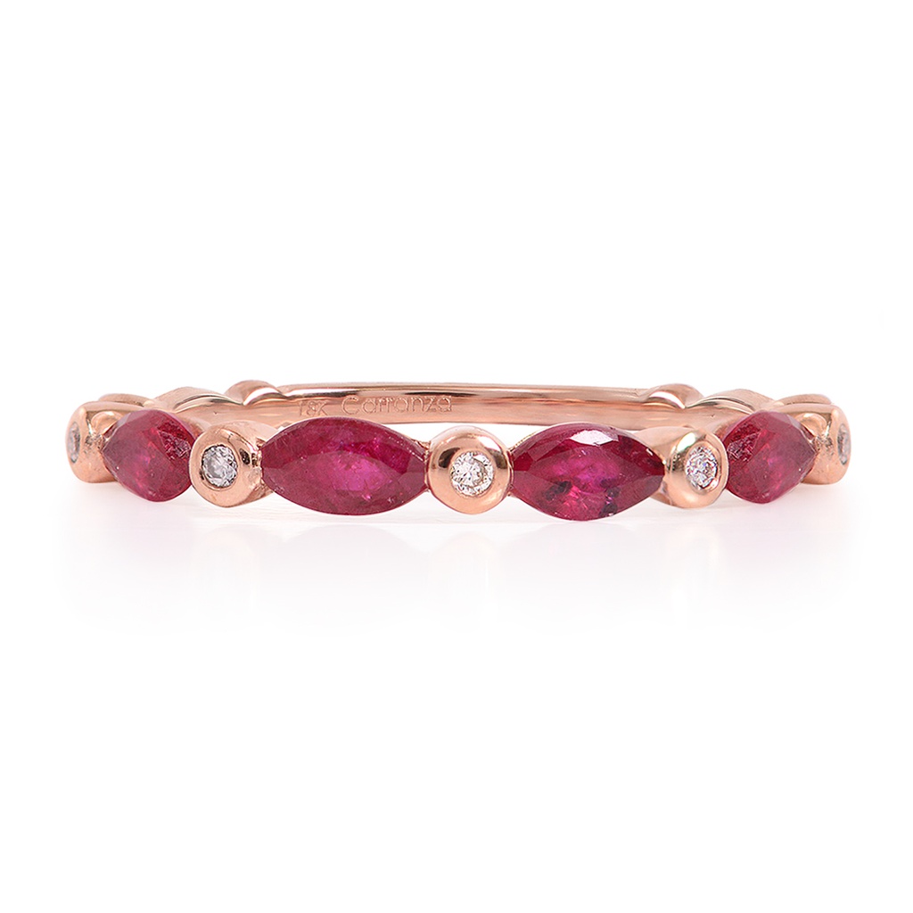 Anillo M&M's “BESOS“ - RUBÍ-0.59ct / DIAMANTE-0.03ct 1.9gr 18K