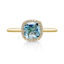 Anillo BERRY - Diamantes Oro 18k amarillo - topacio 6x6 sky blue 
