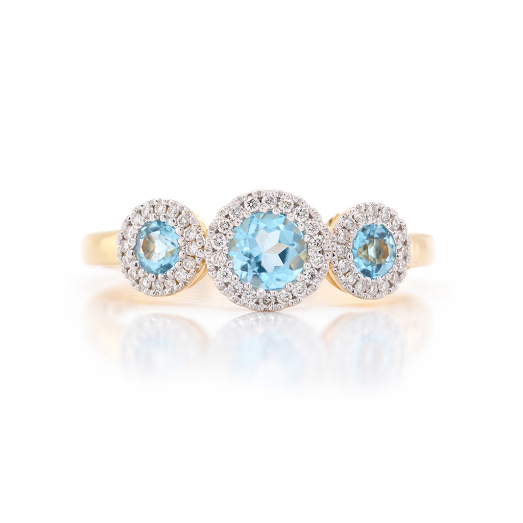 ANILLO TORMENTA 3-Topacio SWISS-0.56ct B12P 2.6gr 18KY