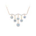 GARGANTILLA TORMENTA 6-TOPACIOS SWISS BLUE-0.47ct DIAMANTES-0.21ct GVS 2.8gr. 40/45cm ORO AMARILLO 18K