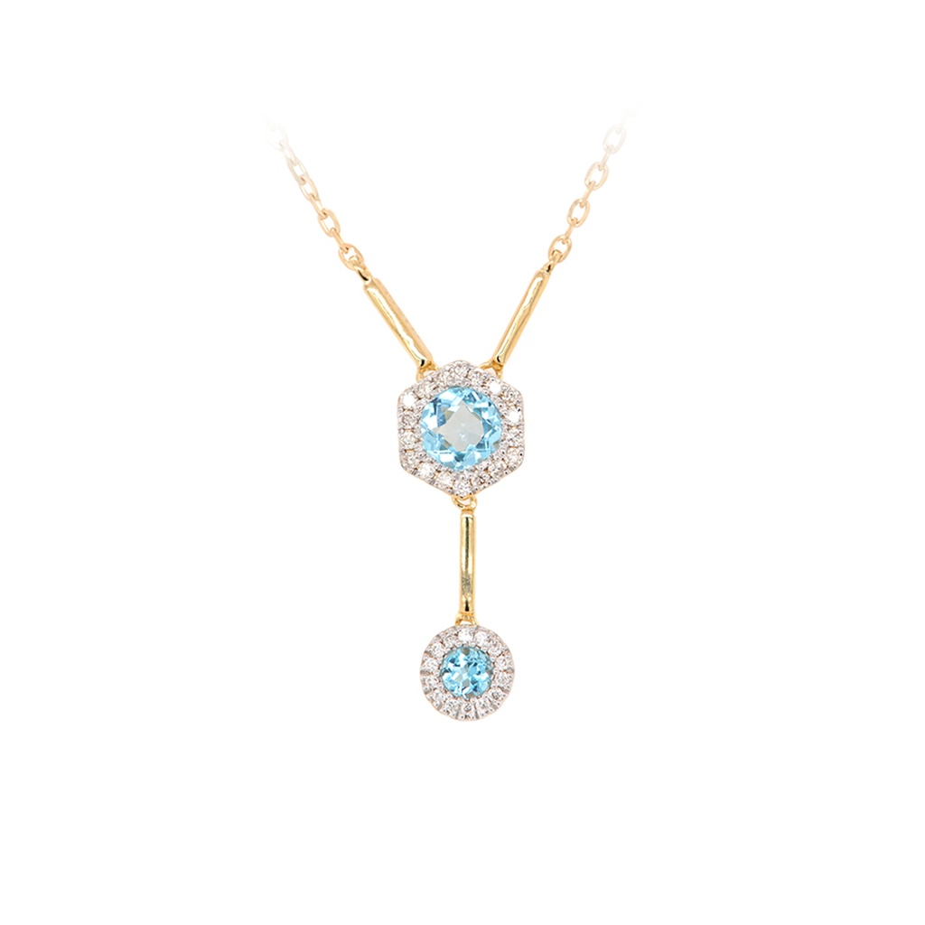 GARGANTILL TORMENTA 2-Topacio/SWISS BLUE-0.38ct B7P GVS 2.1gr 18KY