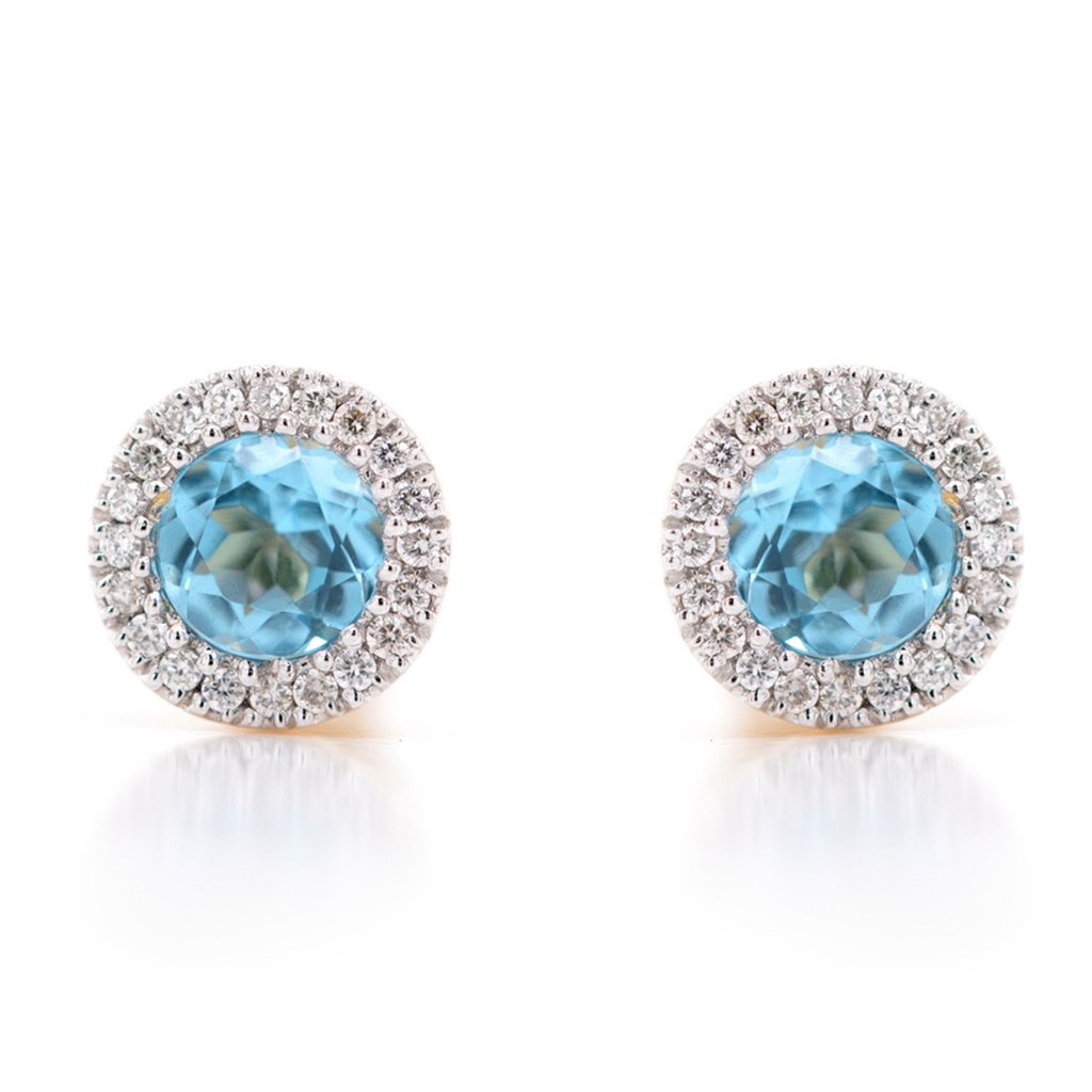 Aretes TORMENTA 2-Topacio/SWISS BLUE-0.63ct B8P GVS 1.9gr 18KY