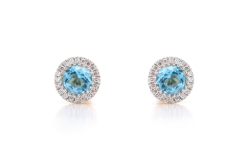 Aretes TORMENTA 2-Topacio/SWISS BLUE-0.63ct B8P GVS 1.9gr 18KY