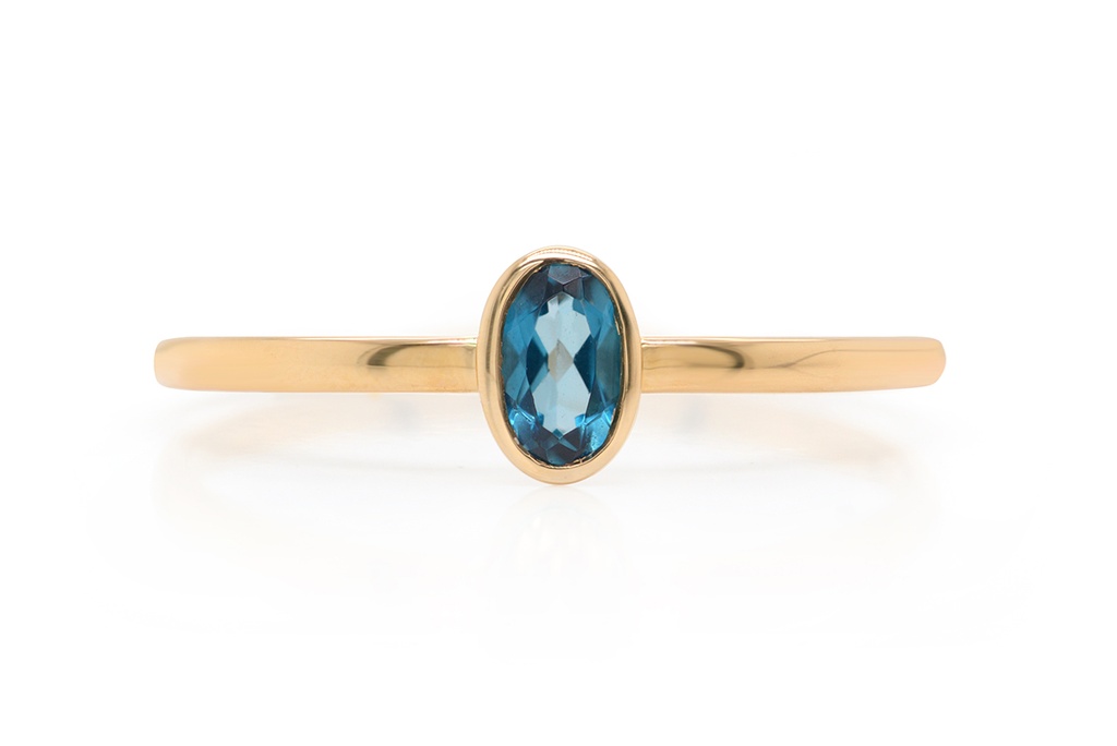 Anillo LAS FLORES-TOPACIO AZUL LONDON/OVAL 18KY