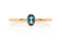 Anillo LAS FLORES -TOPACIO AZUL LONDON/OVAL 18KY