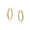 Arracadas “FIESTA“ 14 PERIDOTOS, 10 SKY BLUE TOPAZ, 16 SWISS BLUE TOPAZ - Oro 18k amarillo