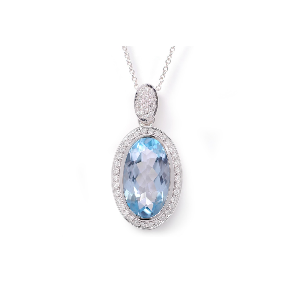 DIJE BEAUTY SCHATZ TOPACIO AZUL B36P 9.4gr ORO BLANCO 18K