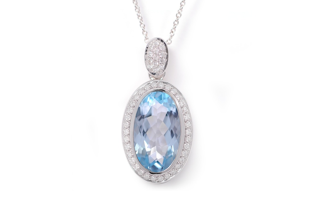 DIJE SCHATZ TOPACIO AZUL B36P 9.4gr ORO BLANCO 18K