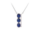 GARGANTILLA "PATH" 3-ZAFIROS/Oval 1.12ct 13-DIAMANTES 0.06ct GVS, 3.17gr. 42cm. ORO BLANCO 18K