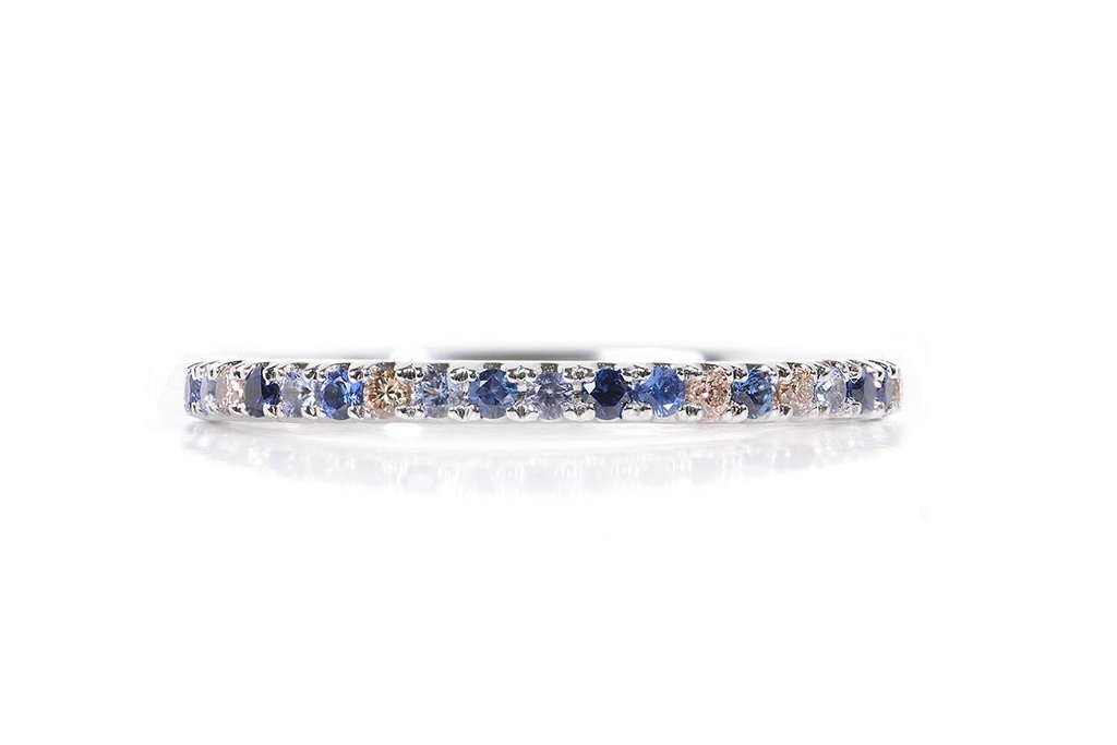 ANILLO "FIESTA" 15-ZAFIROS-0.19ct 6B7P-BROWN  1.3gr. 18KW