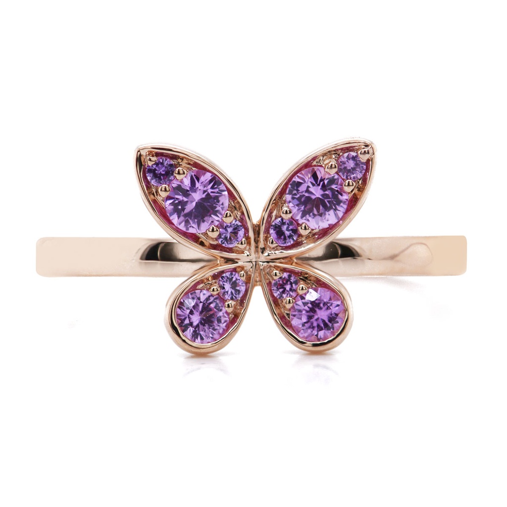 ANILLO BUTTERFLY ZAFIRO/ROSA39P 2.9gr 18KR