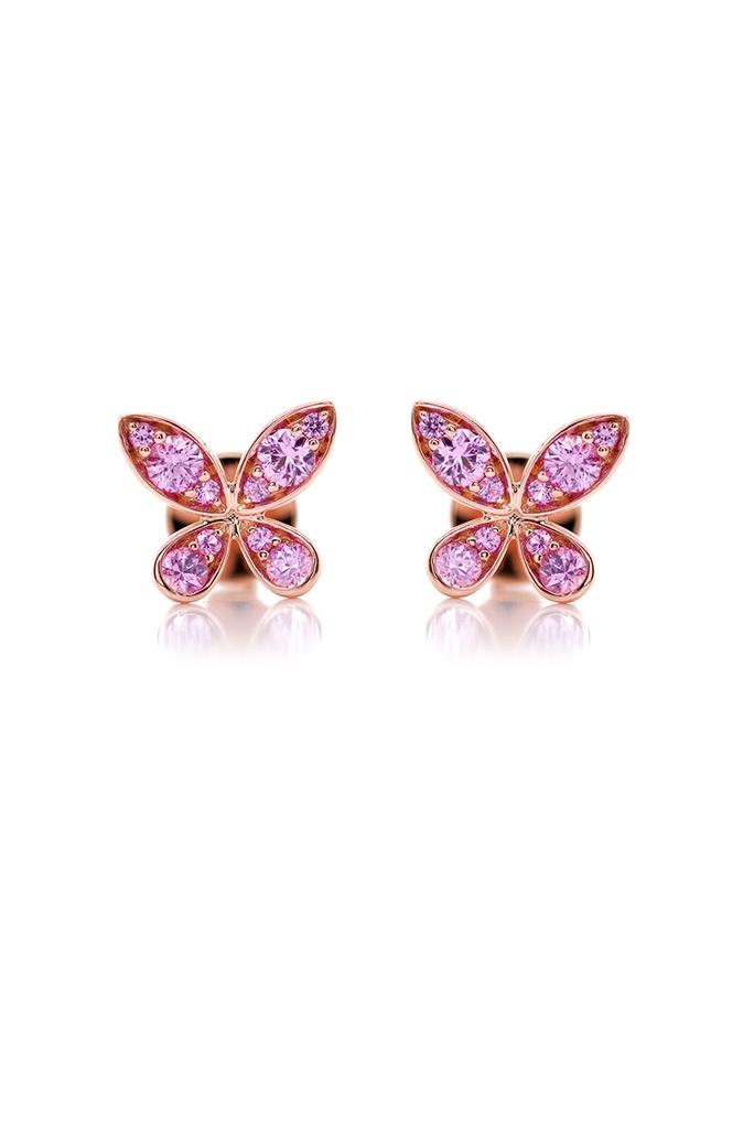 ARETES BUTTERFLY ZAF-ROSA60P 2.4gr 18KR
