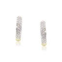 ARRACADAS PAVE HOOP B31P 12.3X2.7MM 3.5gr  ORO AMARILLO/BLANCO 18K