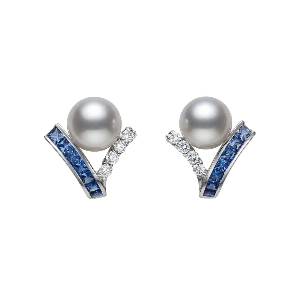 ARETES 8MM AKOYA A+ B29P ZAF105P 7gr 18KW MIKIM