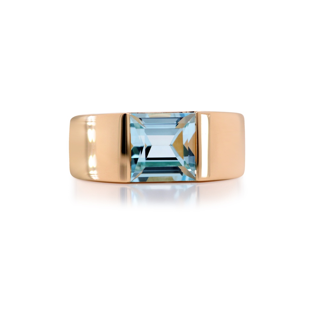 Anillo ‘AQUARIUM’ TOPACIO/AZUL-SQUARE 8.9gr 18KY 
