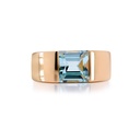 Anillo WATER TOPACIO/AZUL-SQUARE 8.9gr 18KY 