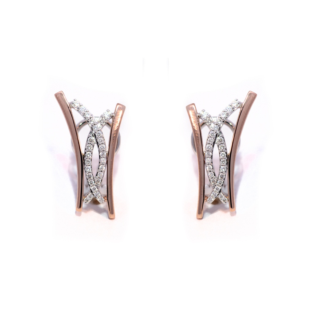 ARETES CLIP Diamante OR/OB B43P 9.4gr 18K