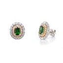 ARETES TSAVORITA-1.38ct BBG173P GVS 5.0gr. ORO BLANCO/AMARILLO 18K