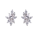 ARETES AGAVE 16-DIAMANTES Talla-Pera/Marquise 2.60ct 4.7gr. ORO BLANCO 18K