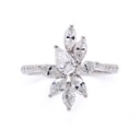 ANILLO AGAVE 22-DIAMANTES Talla-Pera/Marquise/Redondo 1.36ct 3.8gr. ORO BLANCO 18K