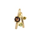 Dije CUARZO AHUMADO / PERIDOTO / ZAFIRO AMARILLO 3.6gr ORO AMARILLO 18K