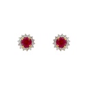 ARETES RUBI/ROUND HALO-B13P 1.6gr 18KYW  