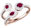 Anillo ‘María de Lujo’ RUBÍ-0.42ct DIAMANTE-0.25ct 2.4gr 18K  