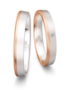 [CYC] Par de argollas de matrimonio "BASIC LIGHT" - Oro 14k combinado 3.5mm (05659-05660)