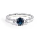 Anillo ZAFIRO Oval-0.93Ct Diamantes-0.21Ct GVS 2.6gr 18K 