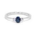 Anillo ZAFIRO Oval-0.39Ct Diamantes-0.08Ct GVS 2.0gr 18K 