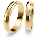 [CYC] Par de argollas de matrimonio "BASIC LIGHT 3" - Oro 14k amarillo 4.5mm (05708 -05707)