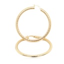 ARRACADAS 47X2.4MM TEXTURED HOOP 6.10 18KY