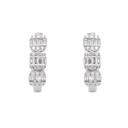 ARRACADAS ICE HOOP DIAMANTES Talla-Brillante/Baguette 0.45ct GVS 3.5gr. ORO BLANCO 18K