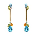 Aretes "RIVIERA MAYA" MULTIGEMAS B7P 6.59 Oro Amarillo 18K