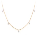 Gargantilla Petite "STARS" - oro 18k combinado- 0.15ct