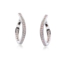 Arracadas Hoop "DIAMOND-V" - Oro 18k blanco - 0.27ct