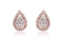 Aretes Halo "CLUSTER DROP" - Oro 18k rosa - 0.71ct