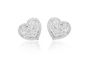 Aretes Halo "HEART" - DIAMANTE-0.40ct 2.0gr ORO BLANCO 18K