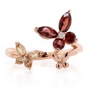 Anillo La novia del sol® "LA NOVIA" - Oro 18k rosa - granate