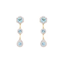 ARETES TORMENTA 6-TOPACIOS SWISS BLUE-1.00ct DIAMANTES-0.22ct GVS 3.0gr. ORO AMARILLO 18K