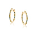 Arracadas “FIESTA“ 14 PERIDOTOS, 10 SKY BLUE TOPAZ, 16 SWISS BLUE TOPAZ - Oro 18k amarillo